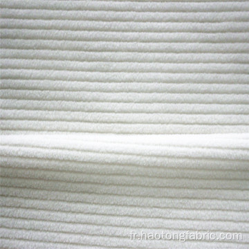 Tissu polaire tricoté uni à rayures en polyester